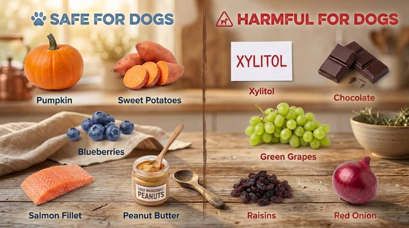 Ingredients that are good and bad for dogs to eat.